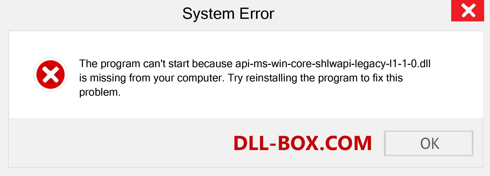  api-ms-win-core-shlwapi-legacy-l1-1-0.dll file is missing?. Download for Windows 7, 8, 10 - Fix  api-ms-win-core-shlwapi-legacy-l1-1-0 dll Missing Error on Windows, photos, images